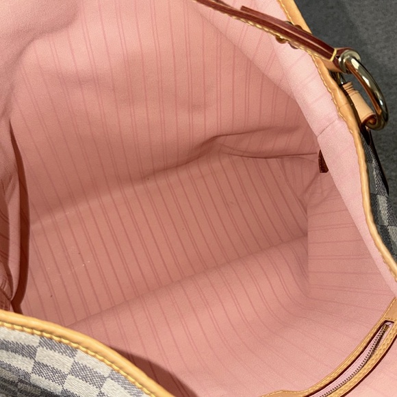 AUTHENTIC LOUIS VUITTON Damier Azur Delightful MM Rose Ballerine - Picture 15 of 16